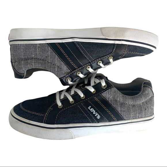 Levis Kids Sneakers Denim Chambray Multi Tonal  Lace Up Low Top Size US 6 - Picture 11 of 15